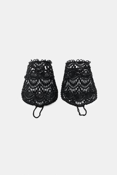 GANTS EN DENTELLE À DÉTAILS FANTAISIE - Noir de Zara - Image 1