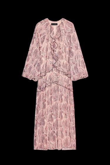 Zara RUFFLED PRINT DRESS - Multicolored - Image 0