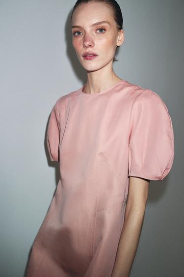 ĽANOVÉ MIDI ŠATY ZW COLLECTION - Ružová zn. Zara