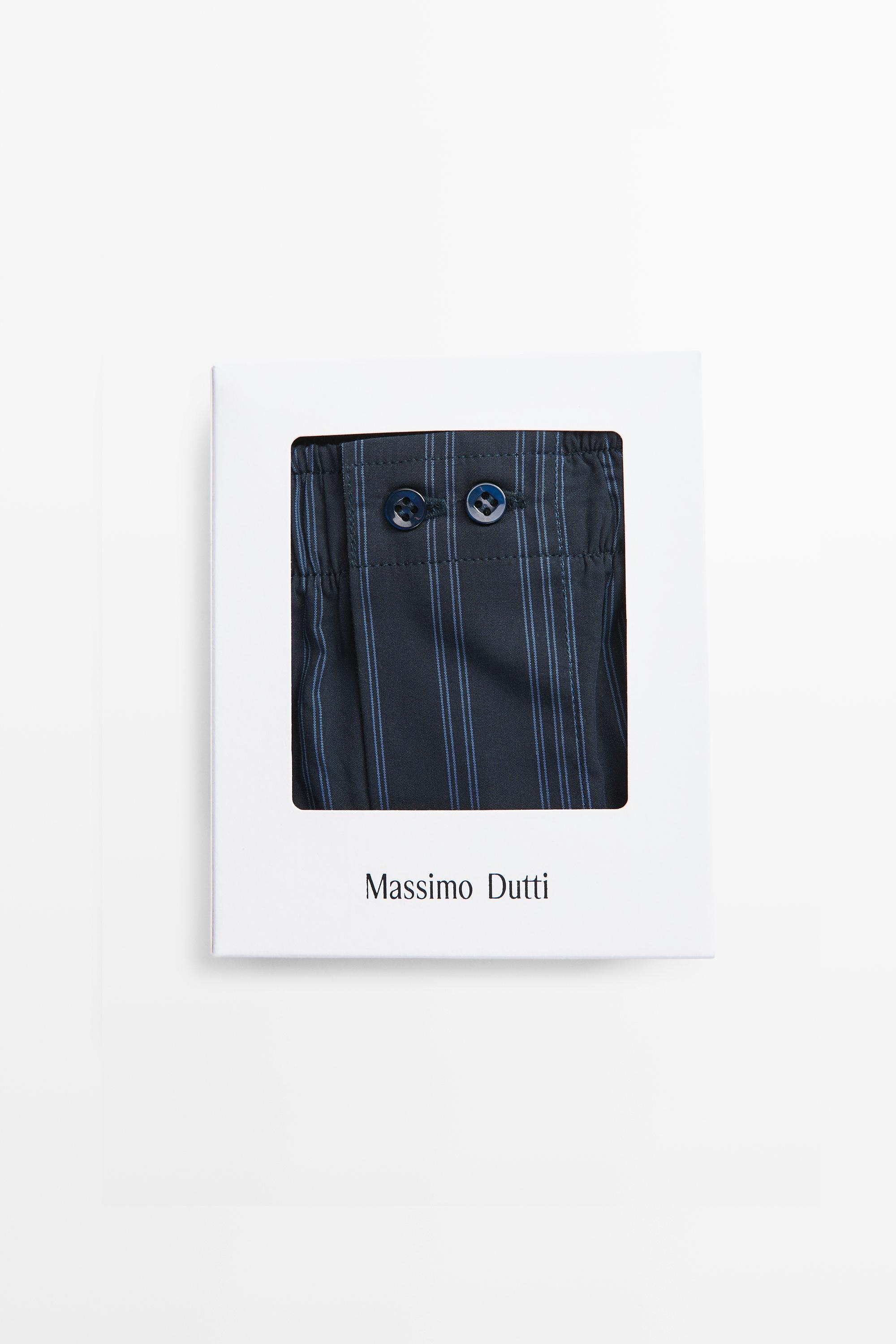 100% cotton striped boxers — Navy blue