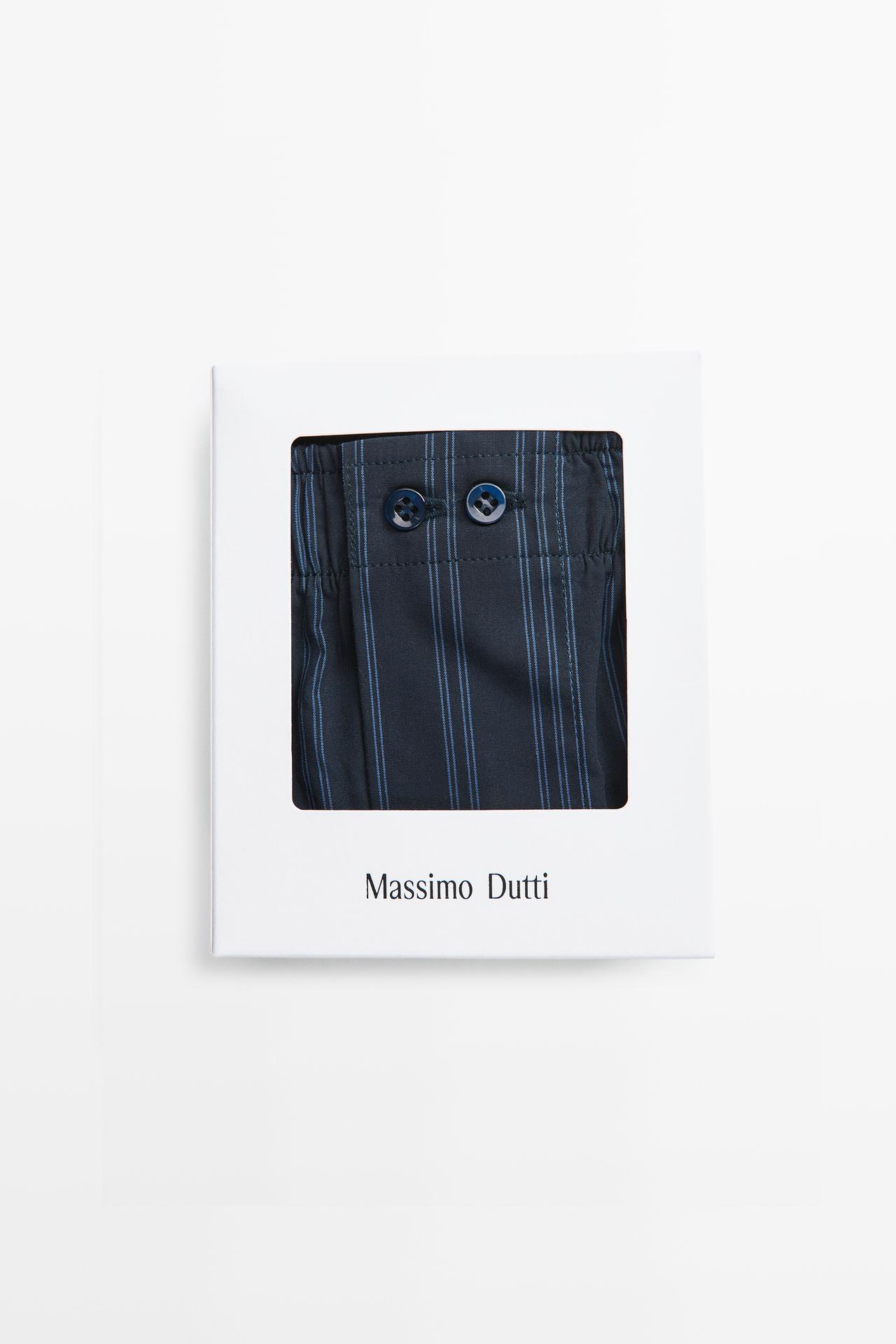 100% cotton striped boxers — Navy blue