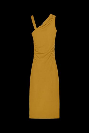 DRAPIERTES ASYMMETRISCHES KLEID - Olivgrün von Zara - Bild 0