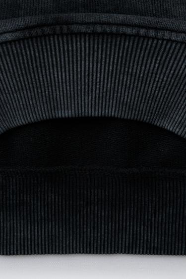 PRINTED FADED-EFFECT SWEATSHIRT - Anthracite grey by Zara - Image 3