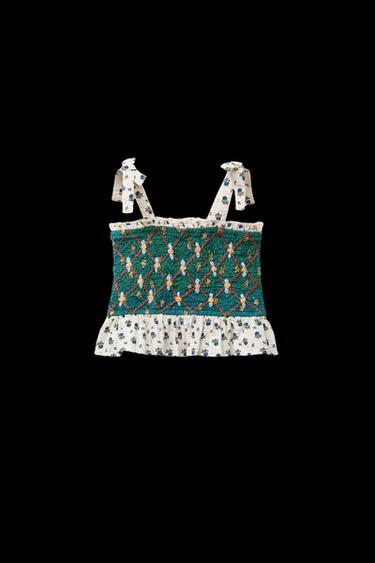 OBERTEIL MIT BLUMENPRINT - Cremefarben von Zara - Bild 0