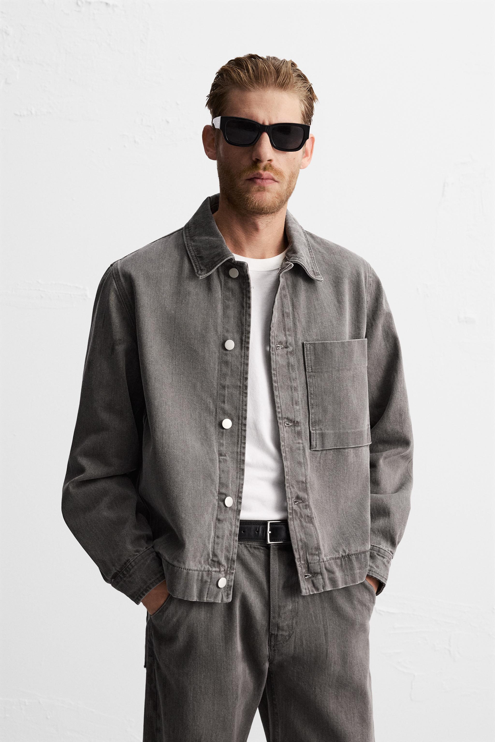 Zara 3/4 New hotsell Denim Polo w Snaps Overshirt Pocket