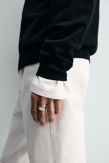 STAINLESS STEEL SIGNET RING - Silver by Zara - Image 0