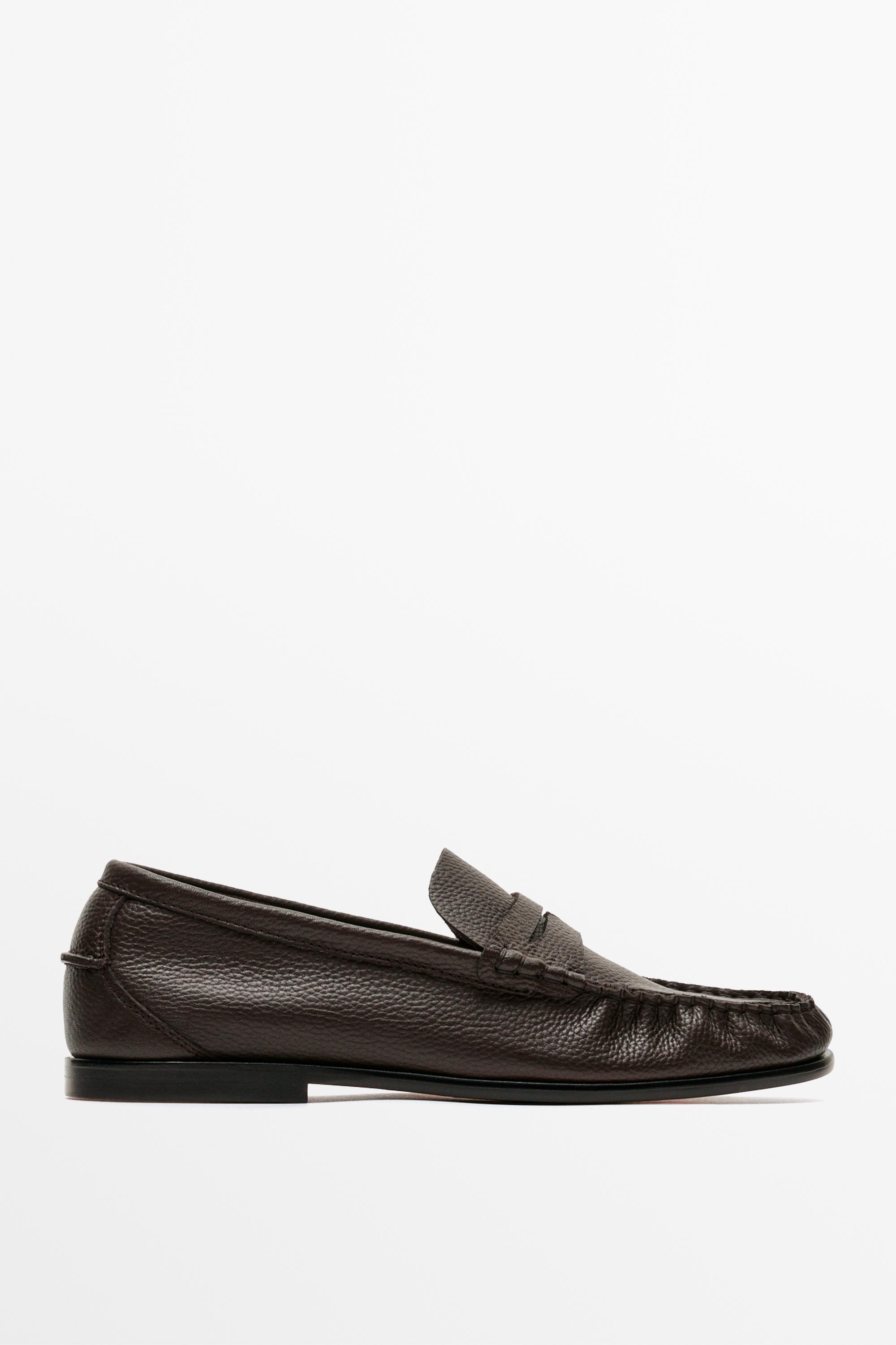Mocassin froncé en cuir souple