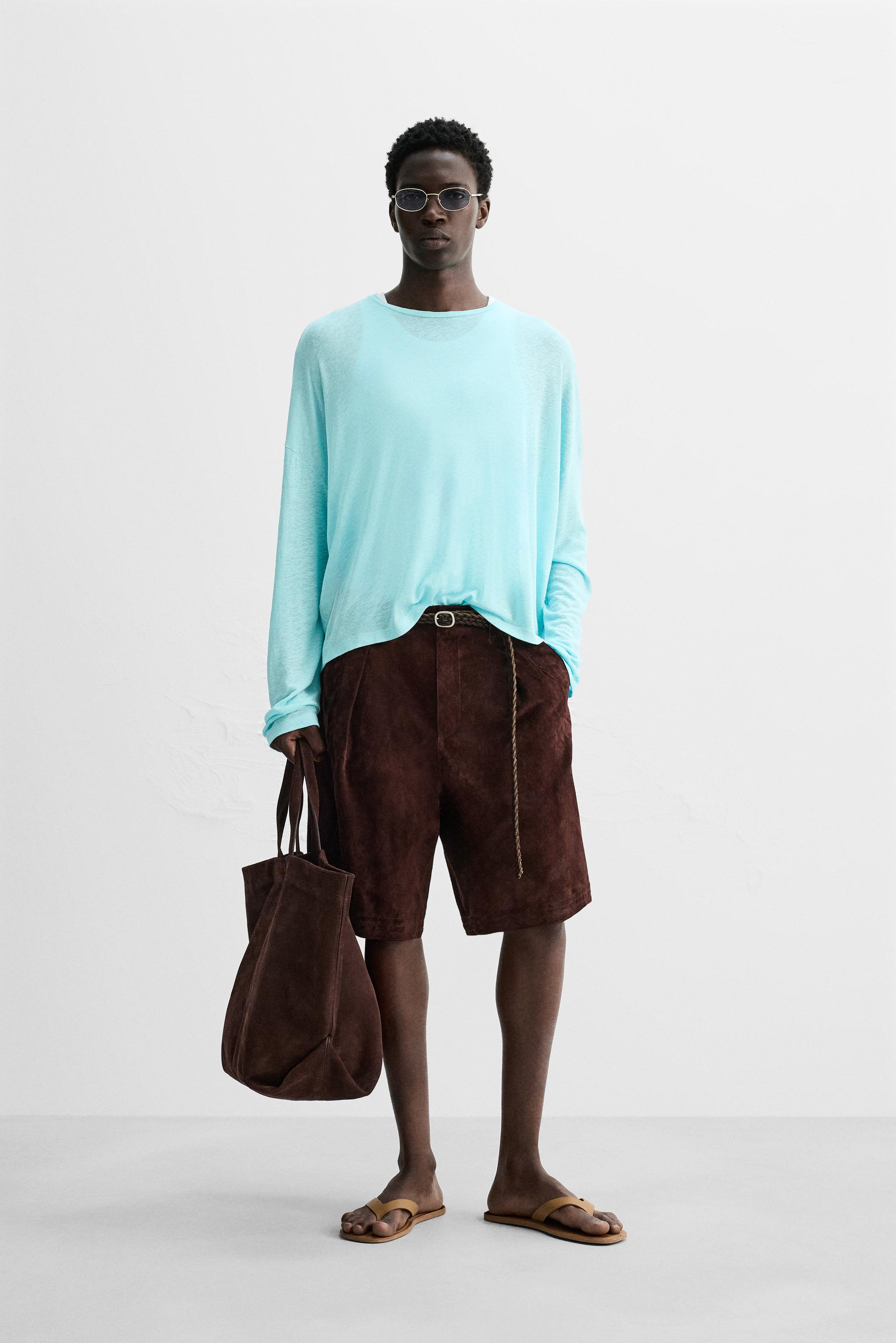 ★ドイツ発*ZARA*新作*ビスコースリネン長袖Tシャツ/FUCHSIA★ ビスコース - リネン Tシャツ - フクシア | ZARA Japan / 日本