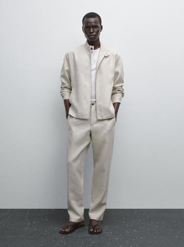 Veste légère 100 % lin - Beige clair de Zara - Image 0