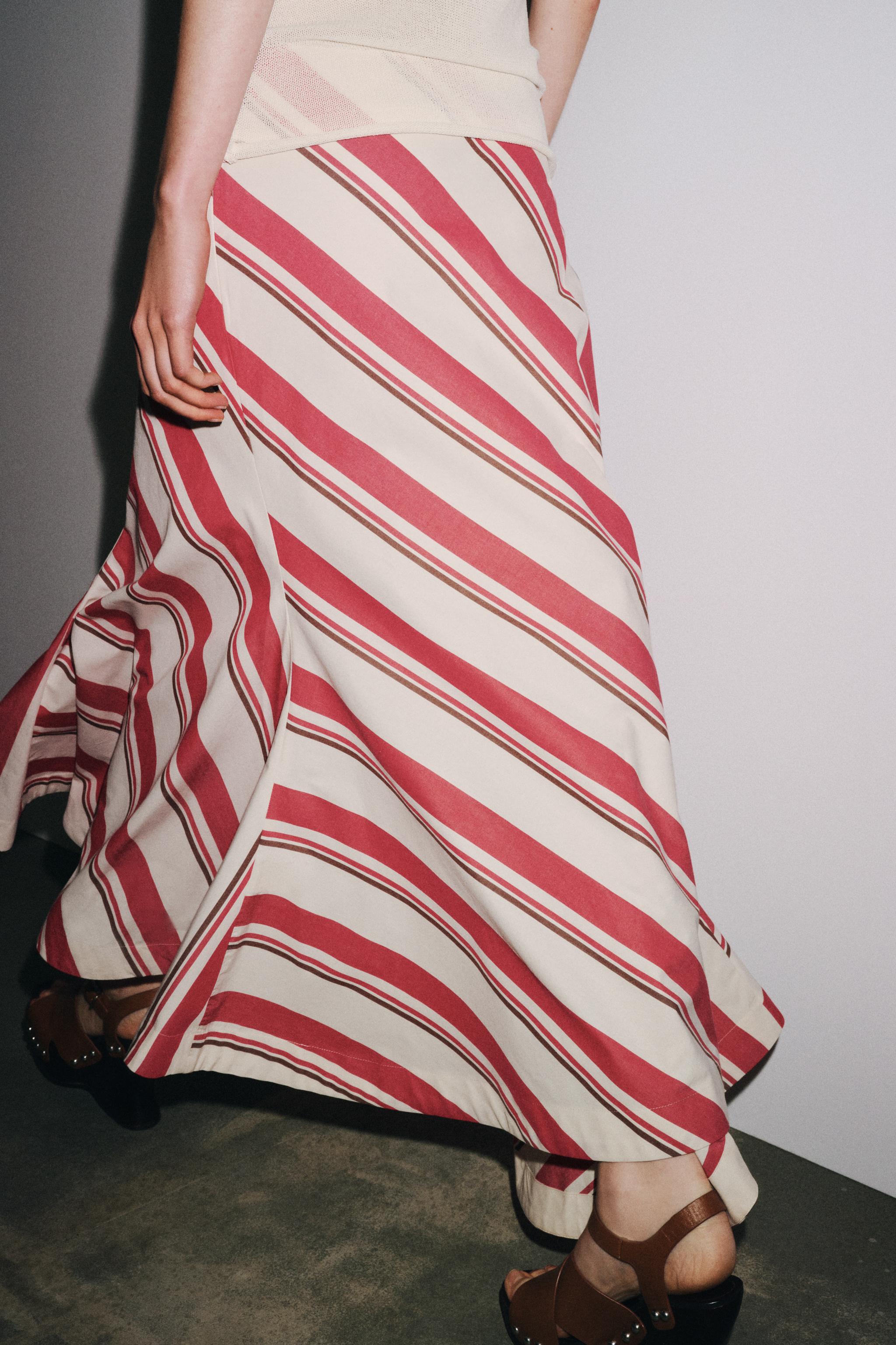 STRIPED ASYMMETRIC SKIRT ZW COLLECTION
