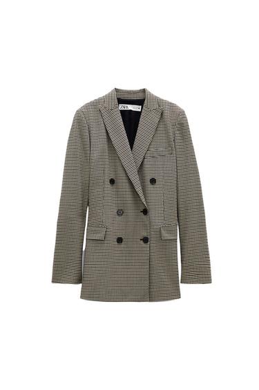 DOUBLE-BREASTED CHECK BLAZER