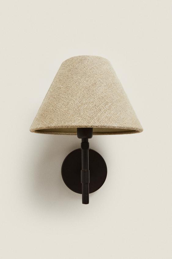 LAMP WALL LAMP WITH LINEN LAMPSHADE Light beige ZARA United States