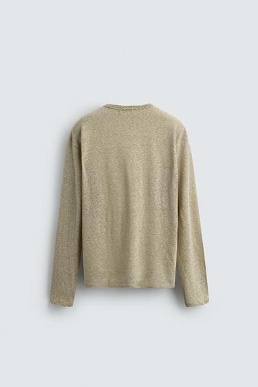 T-SHIRT MANCHES LONGUES JACQUARD RAYURES - rayures de Zara - Image 7