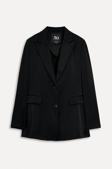 SATIN SUIT BLAZER 50TH ANNIVERSARY - Black by Zara - Image 2