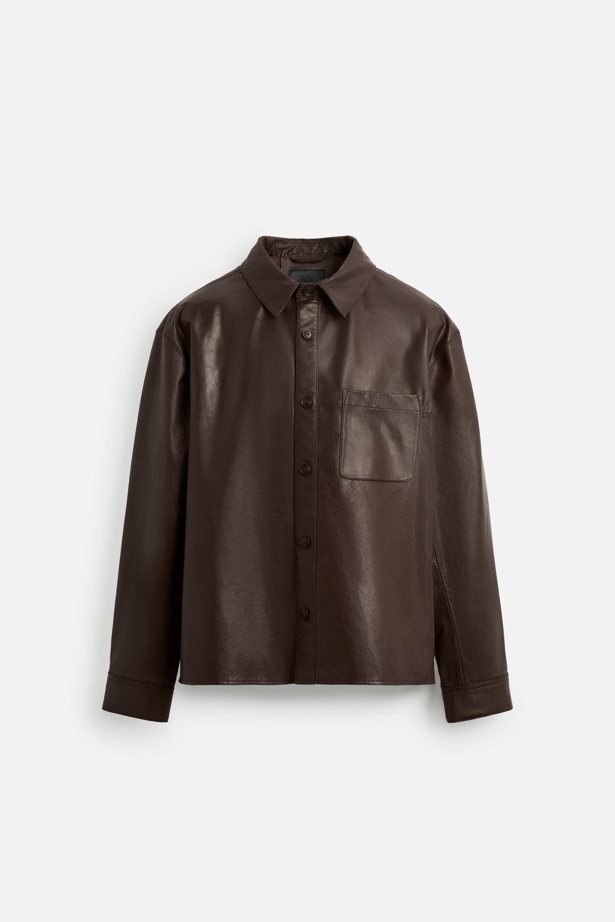 定番のお歳暮&冬ギフトの商品をすべ ブラウン - レザーシャツジャケット | 日本 / Japan ZARA その他