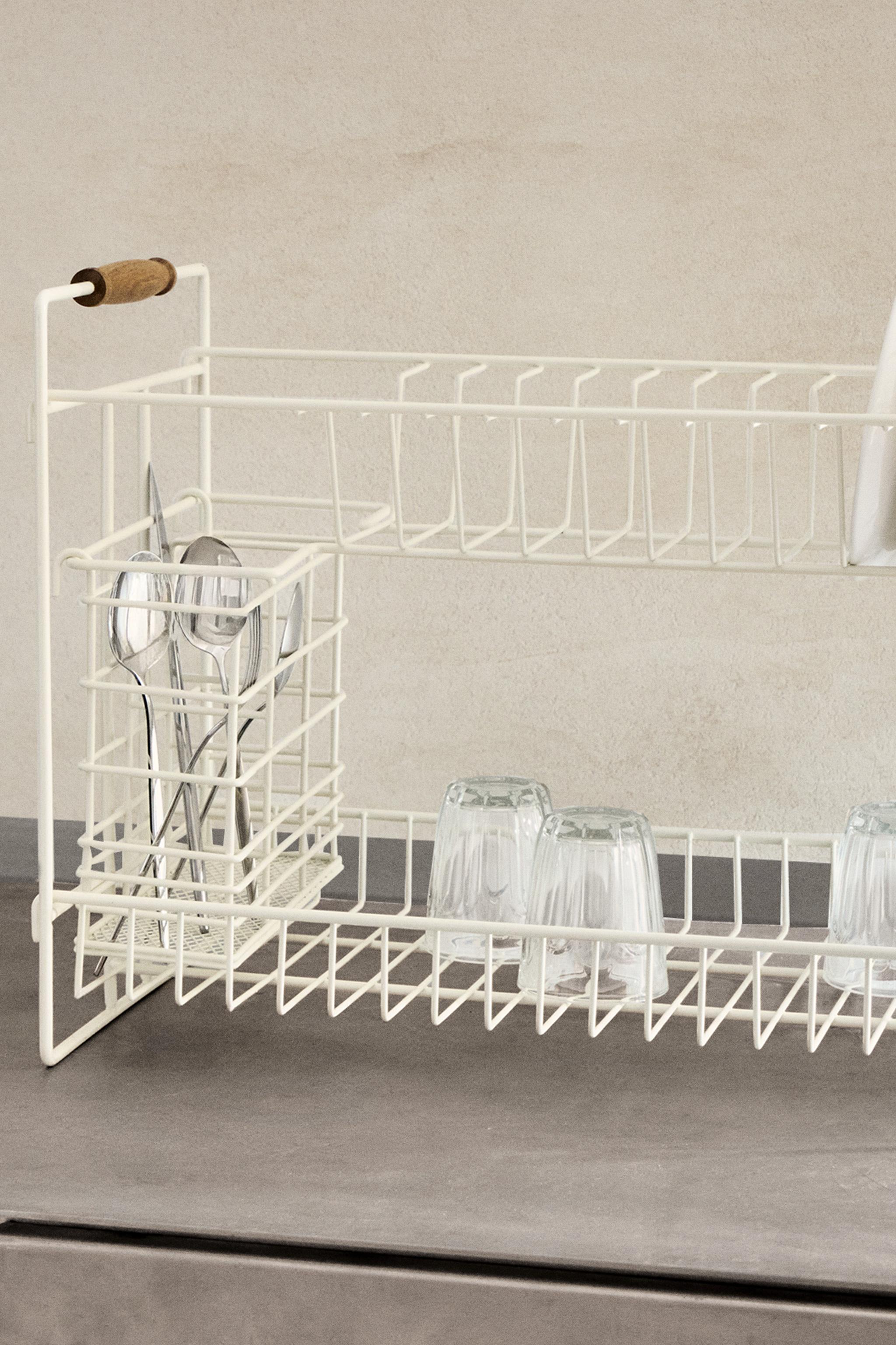 LACQUERED METAL DISH RACK - Cream | ZARA United States