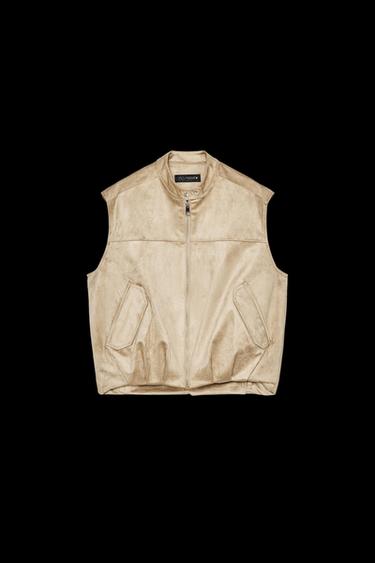 SUEDE-EFFECT GILET - camel by Zara - Image 0