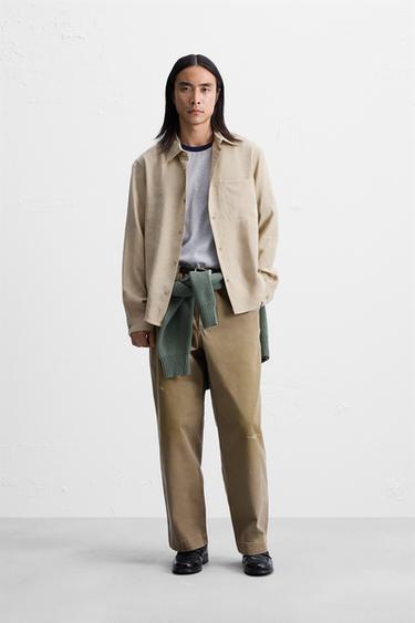 CAMISA FLUIDA REGULAR FIT - Tostado claro de Zara - Imagen 0