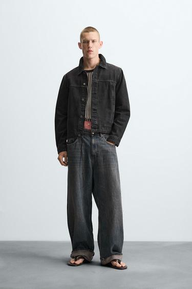 BASIC DENIM JACKET - Black by Zara - Image 0