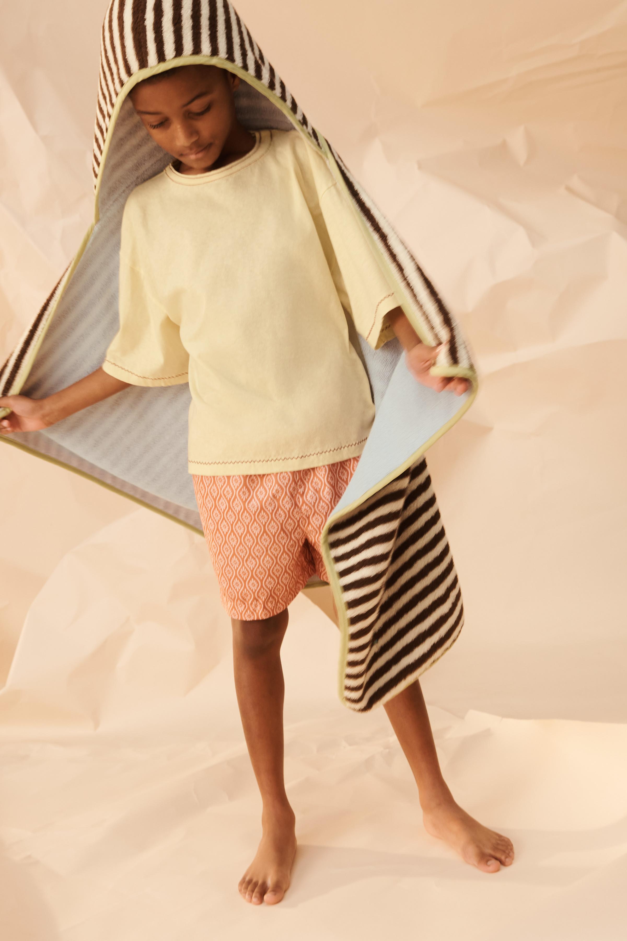 PONCHO SERVIETTE À RAYURES LISERÉS CONTRASTÉS ÉDITION LIMITÉE
