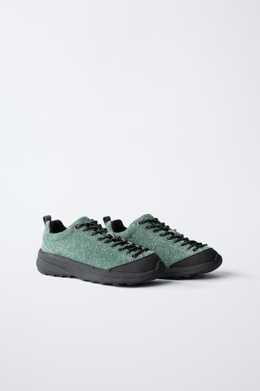 ZAPATILLA DEPORTIVA PIEL - Azul de Zara