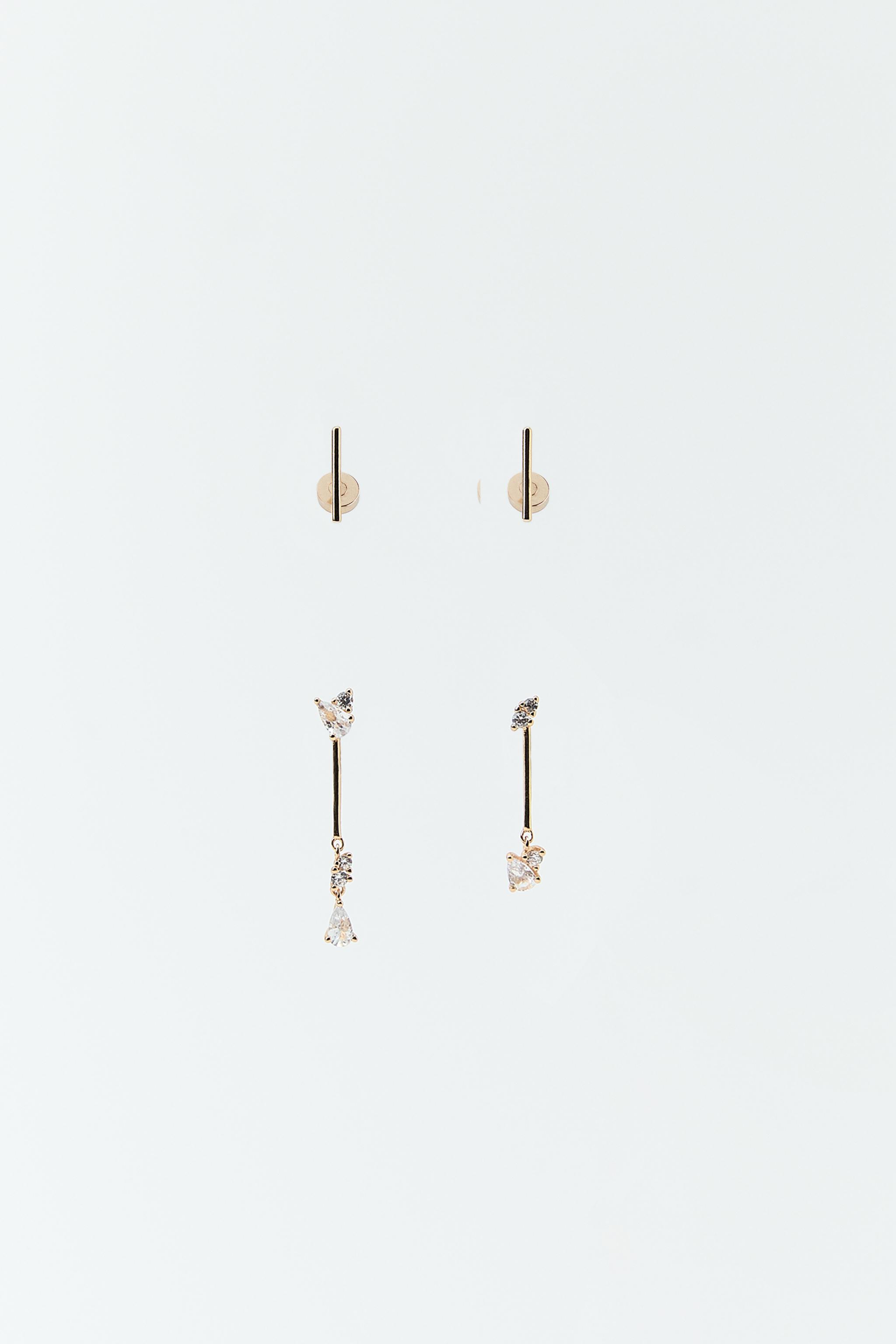PACK OF MINIMALIST SPARKLY EARRINGS