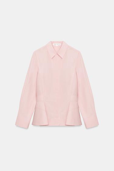 CAMISA POPELÍN PEPLUM ZW COLLECTION - Rosa de Zara