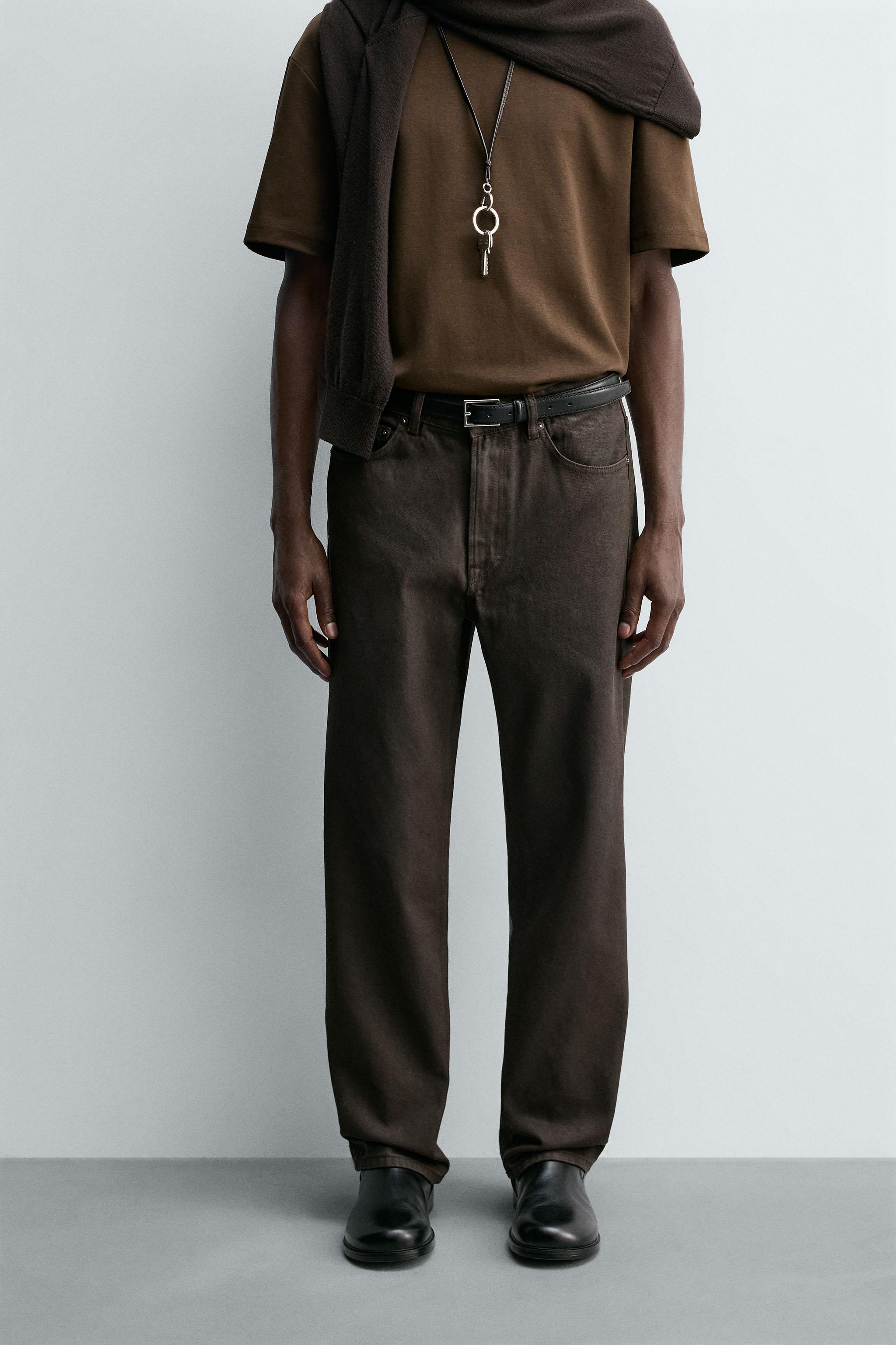 WAXED FINISH STRAIGHT FIT JEANS