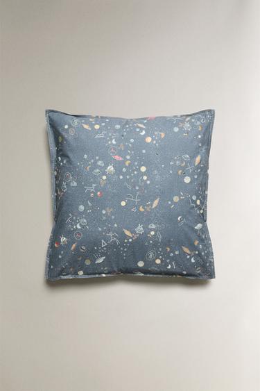 CHILDREN'S REVERSIBLE SPACE PILLOWCASE - Ecru / Blue by Zara - Image 1