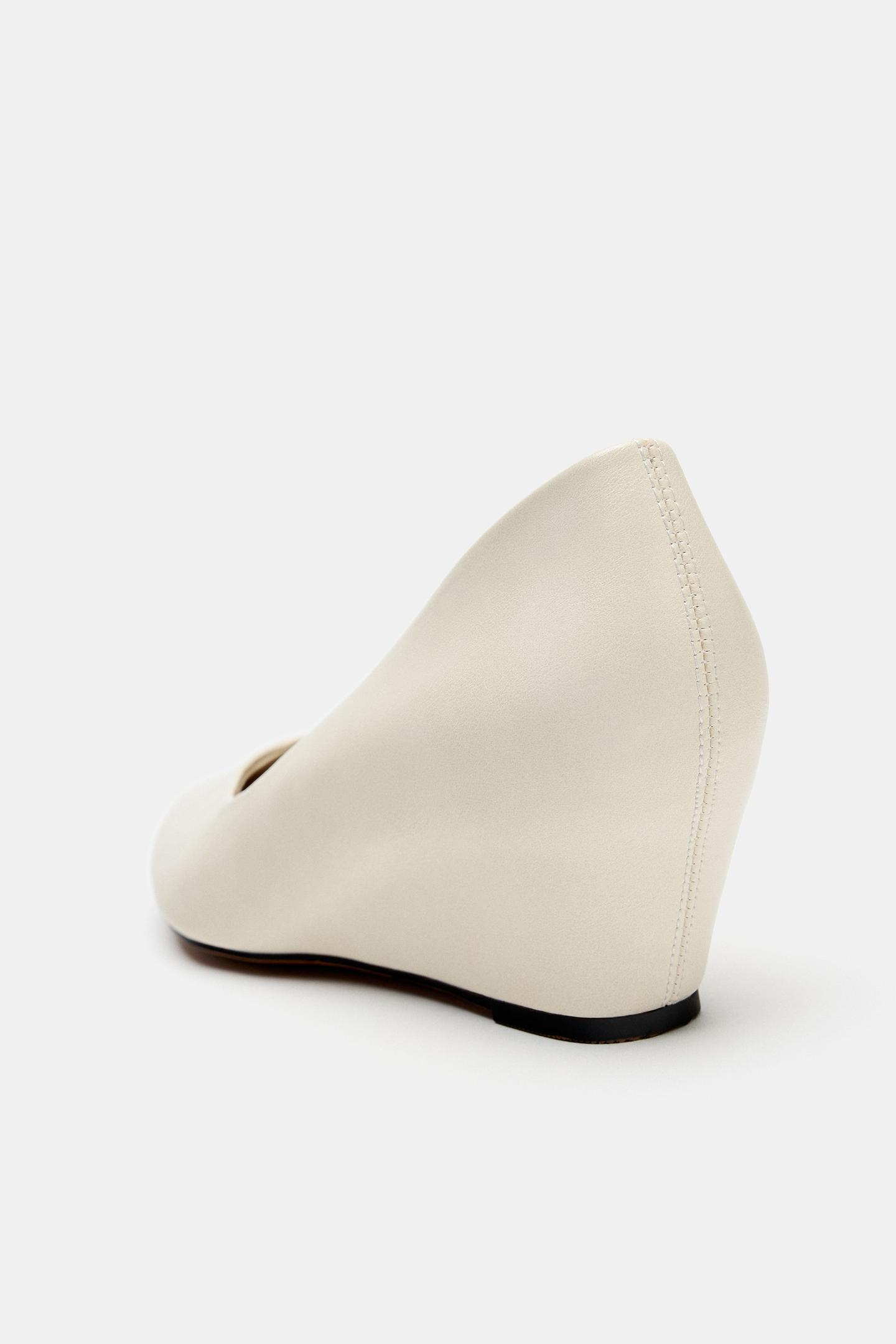 Женские туфли Zara Wedge Heel, цвет: Молочный белый — фото 6