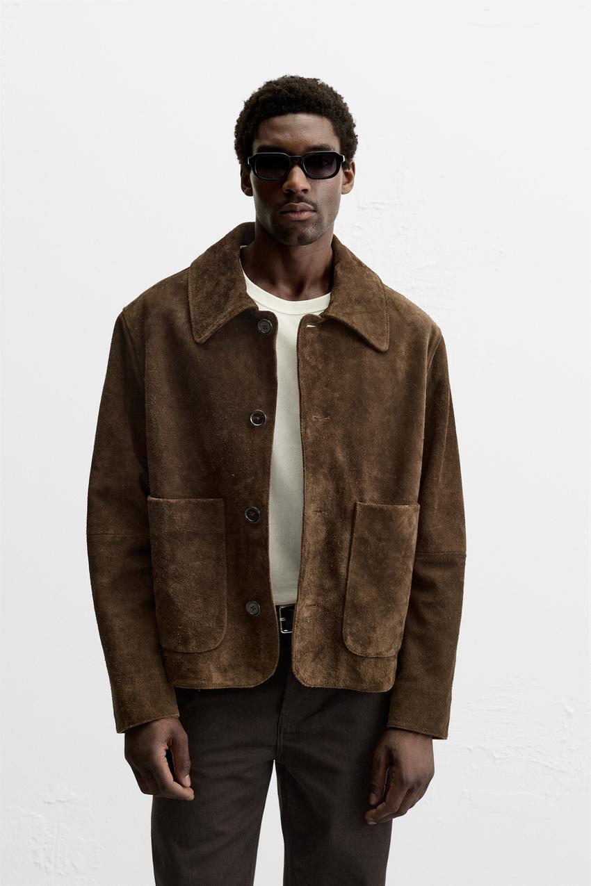 スエードジャケット ブラウン ZARA - ZARA フェイクスエード  