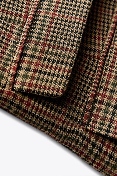 BLAZER CUADROS ZW COLLECTION - Marrón claro de Zara