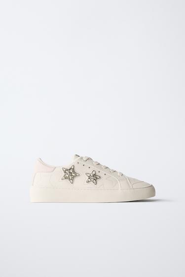Zara STAR SNEAKERS - White