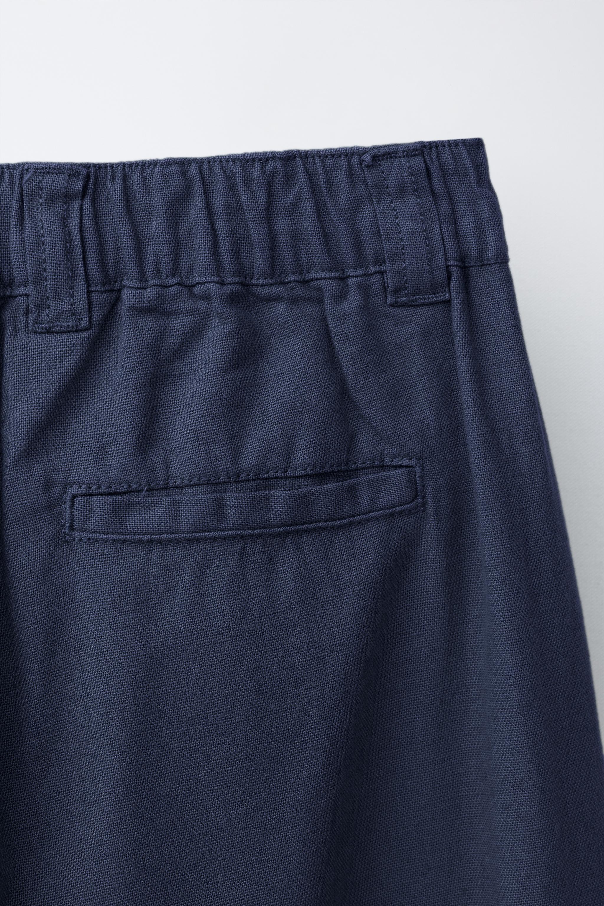 STRAIGHT-LEG COTTON LINEN PANTS