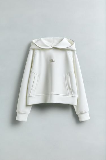 SLOGAN HOODIE WITH MODAL - Ecru by Zara - Image 5