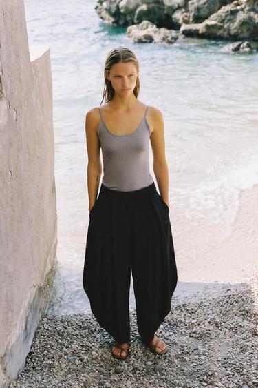 FLOWY VENTED PANTS — Black 2