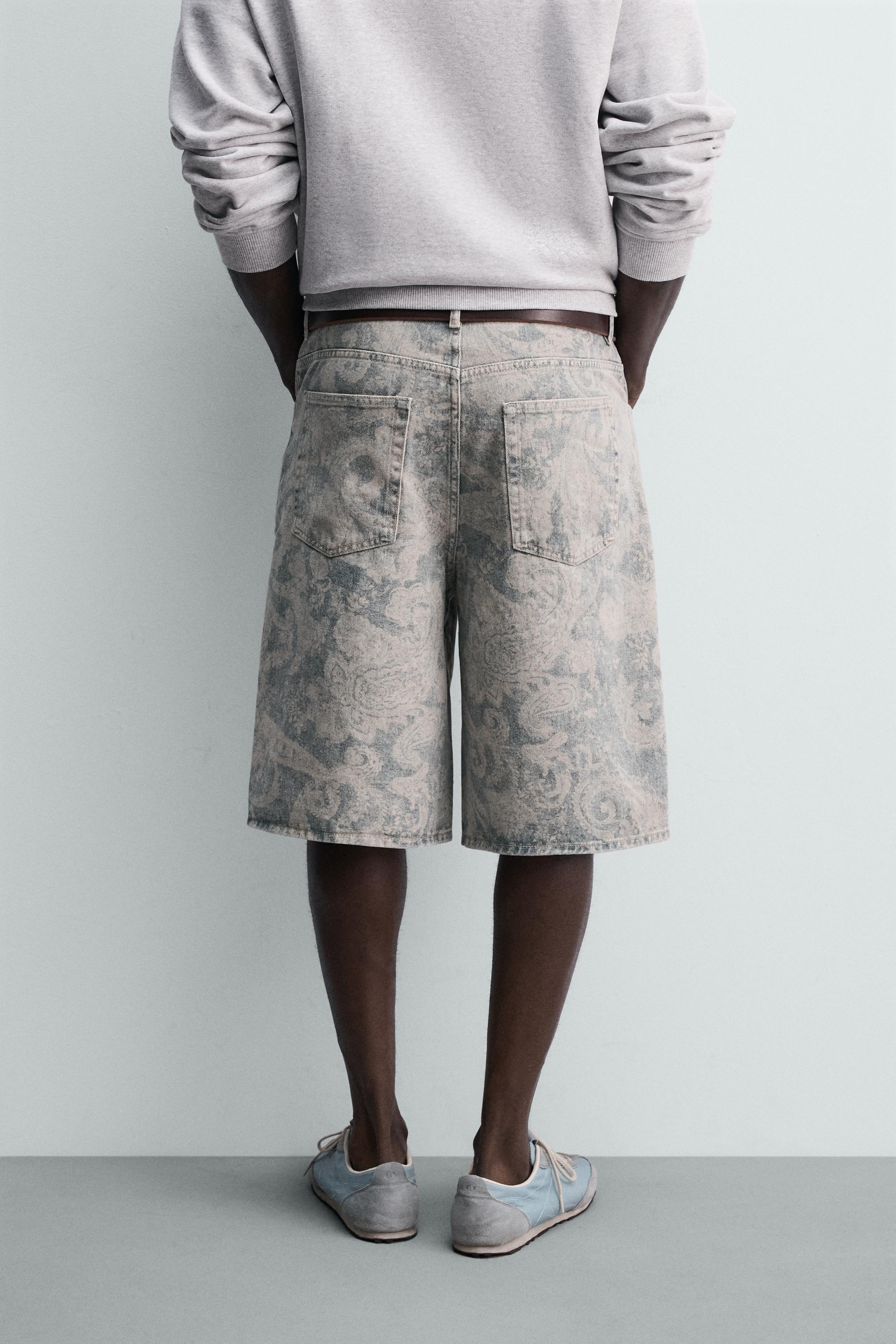 Мужские шорты Zara PAISLEY PRINT BAGGY FIT SHORTS — фото 3