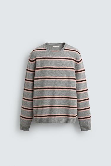 STRIPED JACQUARD KNIT POLO SHIRT - striped by Zara - Image 0