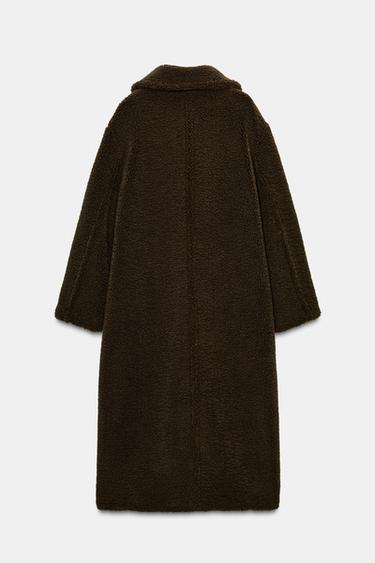 MANTEAU EFFET MOUTON - Marron foncé de Zara - Image 7