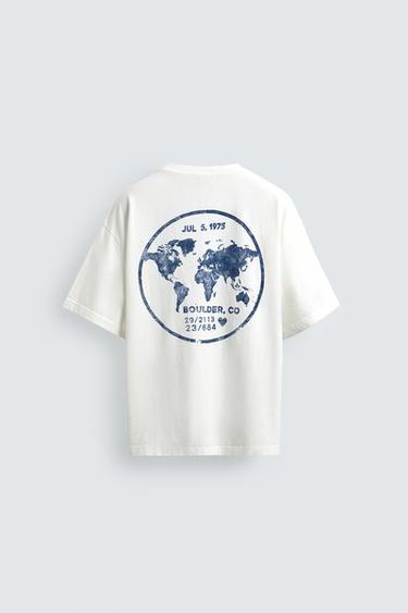 T-SHIRT IMPRIMÉS DÉLAVÉS - Blanc cassé de Zara - Image 7