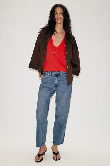 CAMISA OVERSIZE MANGA LARGA - Marrom da Zara