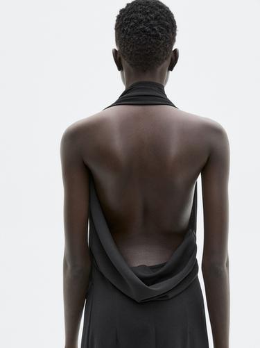 Zara Long halter dress with back detail - LIMITED - Black