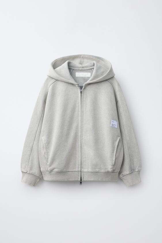 FADE OUT LABEL ZIP-UP SWEATSHIRT - Light grey de Zara - Imagen 0