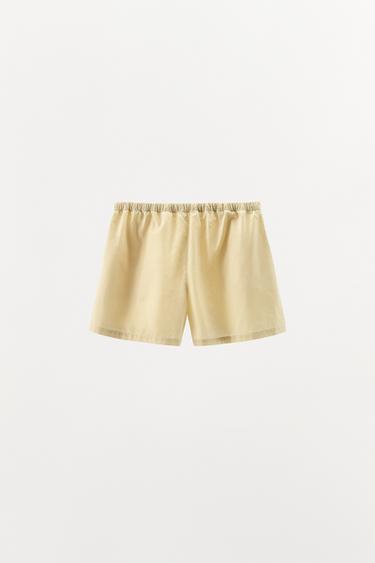 SHORT POPELINE SURPIQÛRES - Écru de Zara - Image 7
