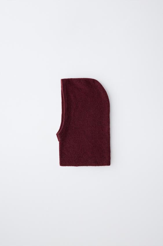 PLAIN KNIT BALACLAVA - Burgundy by Zara - Image 0