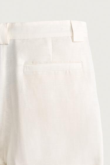 PANTALON COUPE DÉCONTRACTÉE LIN - VISCOSE - Écru de Zara - Image 8