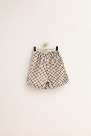 ZARA TIMELESS - SHORT À CARREAUX SEERSUCKER - Bleu clair de Zara - Image 1