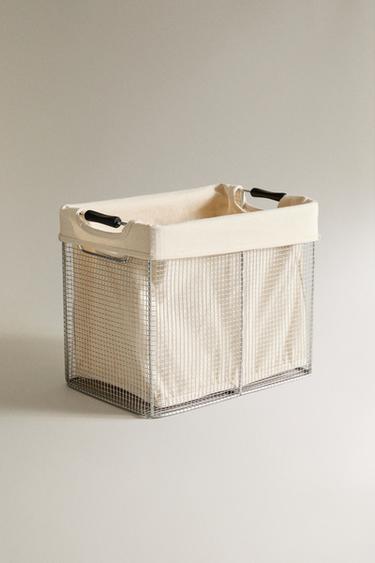 METAL LAUNDRY BASKET - Light grey by Zara