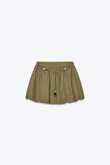 PUFF MINI SKIRT - Dark khaki by Zara - Image 7