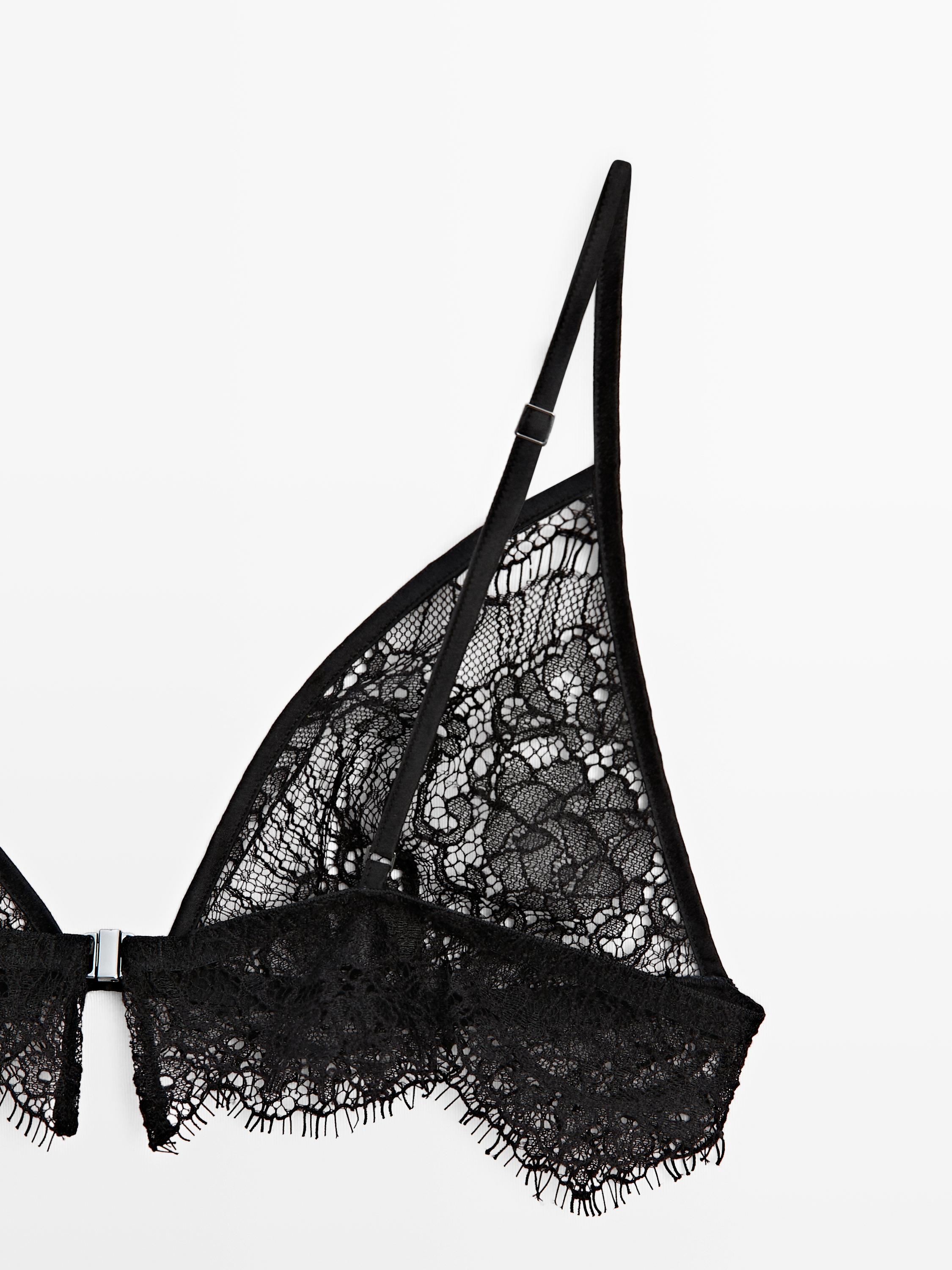 Lace cotton blend bralette